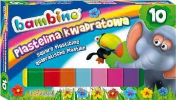 Plastelina kwadratowa 10 kolorów BAMBINO