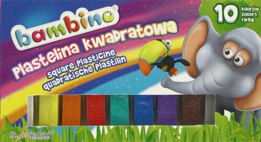 Plastelina kwadratowa 10 kolorów BAMBINO