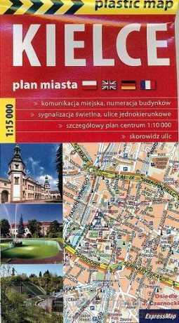 Plastic map Kielce plan miasta 1:15000