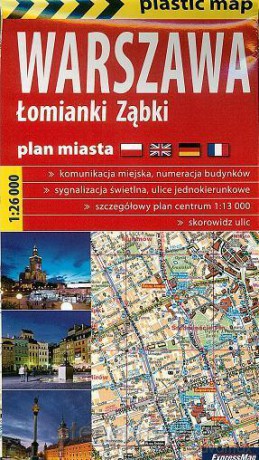 Plastic map Warszawa, Łomianki, Ząbki 1:26 000