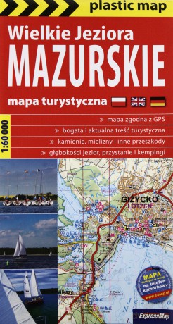 Plastic map Wielkie Jeziora Mazurskie 1:60 000