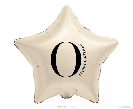 Balon foliowy Gwiazda kremowa cyfra 0 44 cm