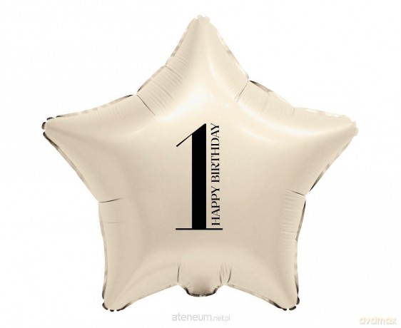 Balon foliowy Gwiazda kremowa cyfra 1 44 cm