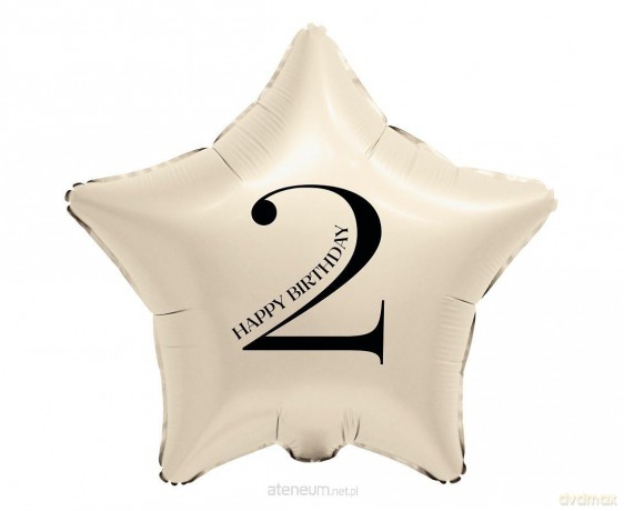 Balon foliowy Gwiazda kremowa cyfra 2 44 cm
