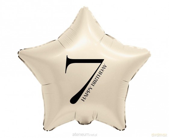 Balon foliowy Gwiazda kremowa cyfra 7 44 cm