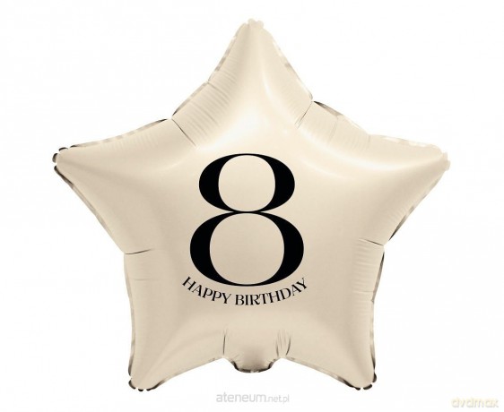 Balon foliowy Gwiazda kremowa cyfra 8 44 cm