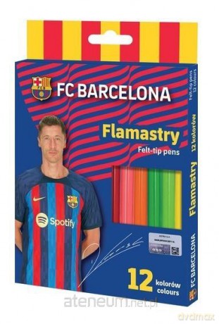 Flamastry okrągłe FC Barcelona 12 kolorów