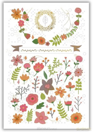 Karnet 12x18 cm + koperta Kwiaty