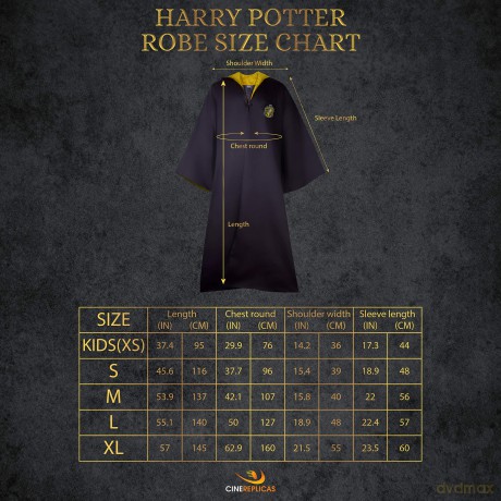 Harry Potter Wizard Robe Cloak Hufflepuff Size S [FIGURKA]
