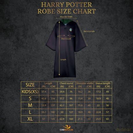 Harry Potter Wizard Robe Cloak Slytherin Size XL [FIGURKA]