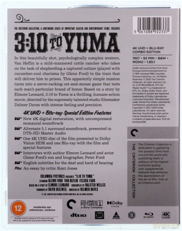 310 To Yuma (15.10 do Yumy) (The Criterion Collection) [Blu-Ray 4K]+[Blu-Ray]