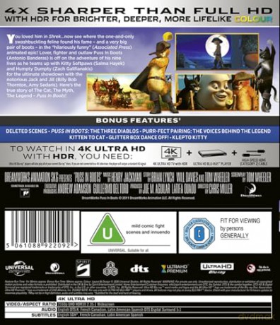 Puss In Boots (Kot w butach) [Blu-Ray 4K]