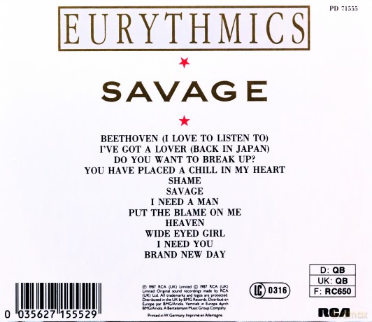 Eurythmics - Savage [CD]