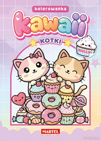 Kotki Kawaii. Kolorowanka z naklejkami - Wiktoria Kohnke [KSIĄŻKA]