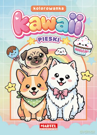 Pieski Kawaii. Kolorowanka z naklejkami - Wiktoria Kohnke [KSIĄŻKA]