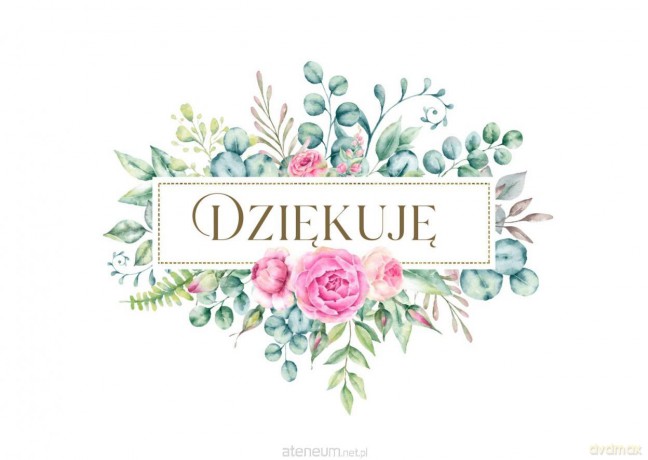 Karnet - Dziękuję - bukiet