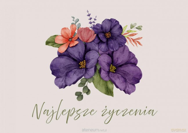 Karnet - Najlepsze życzenia - fioletowa