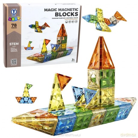 Klocki magnetyczne konstrukcyjne 3D 78 el. [KLOCKI]