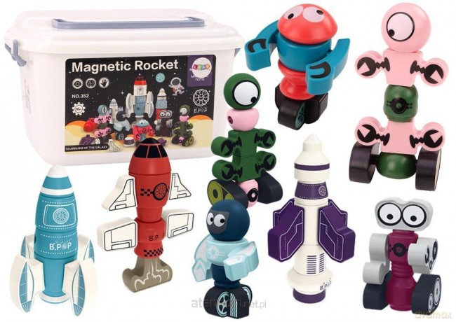 Klocki magnetyczne kosmos rakieta 56 el. [KLOCKI]
