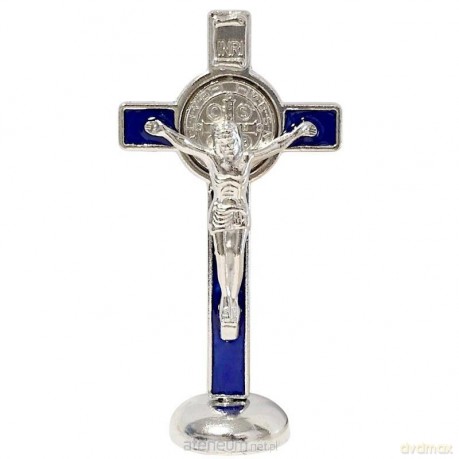 Krzyż stojący niebieski 8cm