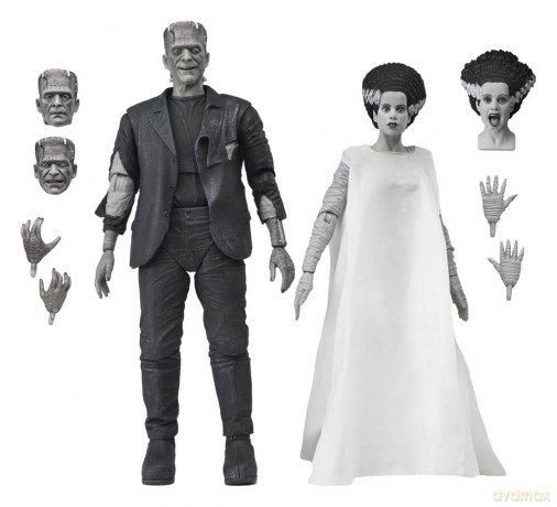Universal Monsters 2-Pack Action Figure Bride of Frankenstein 90th Anniversary The Monster & His Mate (B&W) 18 cm [FIGURKA]