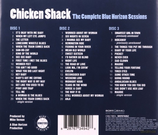 Chicken Shack: The Complete Blue Horizon Sessions [3CD]