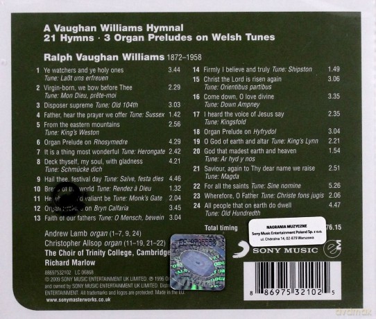 Choir Of Trinity College, Cambridge: A Vaughan Williams Hymnal [CD]