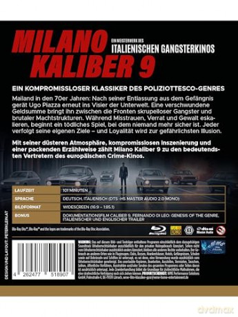 Milano Kaliber 9 1972 - Italo Crime Kultfilm mit Mario Adorf - Gangsterfilm Klassiker für Sammler (WME Film Klassiker) [Blu-Ray]