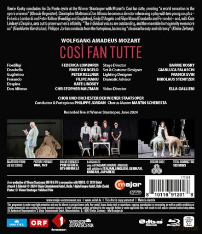 Mozart: Cosi fan tutte (Wiener Staatsoper, Wien 2024, Regie: Kosky) [DVD]