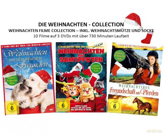Weihnachten-Collection - 10 weihnachtliche Filme inkl. Weihnachtsmütze und Socke [DVD]