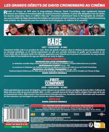 COFFRET 2 FILMS DE DAVID CRONENBERG (RAGE plus FAST COMPANY) [Blu-Ray]