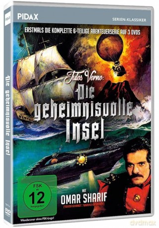 Die geheimnisvolle Insel - Die komplette 6-teilige Abenteuerserie (Jules Verne) mit Omar Sharif und Rick Battaglia (4s) [DVD]