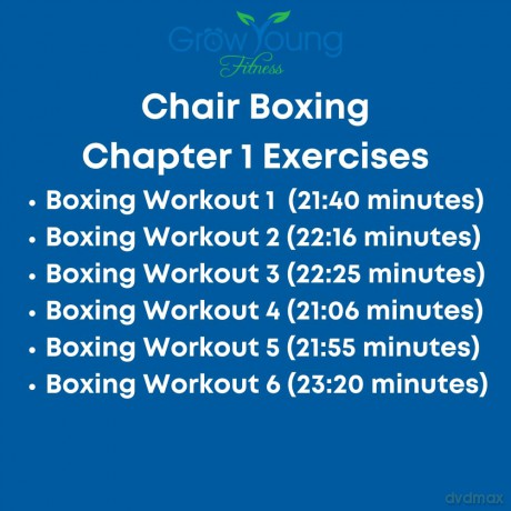 Grow Young Fitness Chapter One Chaise de boxe pour personnes âgées - Exercices de boxe assis a la maison - d'entraînement simple, sur et efficace pour les personnes âgées [DVD]