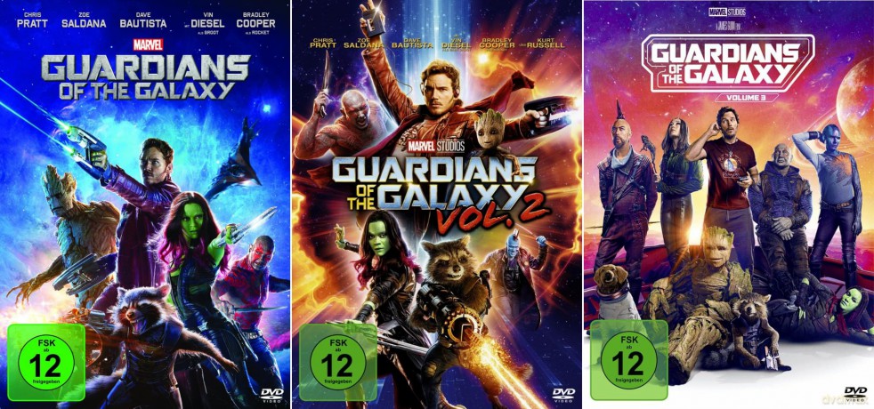 Guardians of the Galaxy Vol. 1+2+3 (Teil 1+2+3) Marvel Studios [DVD]