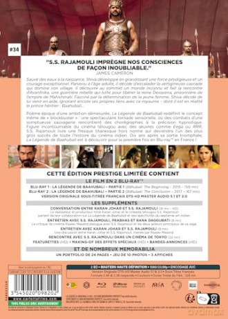 La Légende de Baahubali - Parties 1 et 2 (Édition Prestige limitée - + goodies) [Blu-Ray]