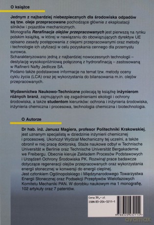 Rerafinacja olejów przepracowanych [KSIĄŻKA]