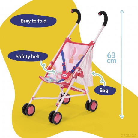 Baby Born - Stroller with Bag Pink (840665)