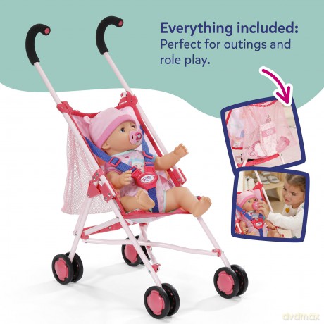 Baby Born - Stroller with Bag Pink (840665)