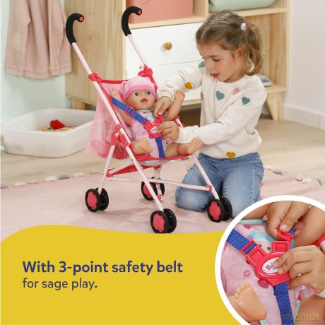 Baby Born - Stroller with Bag Pink (840665)
