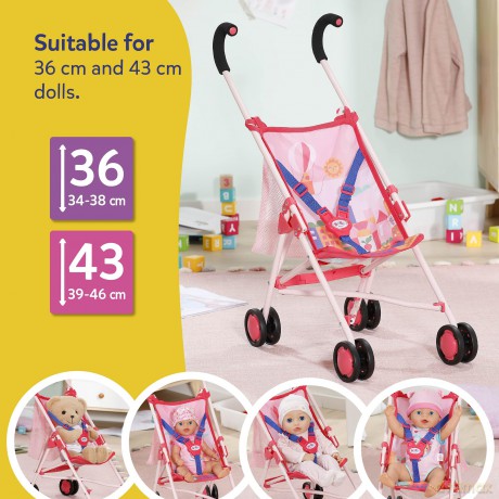 Baby Born - Stroller with Bag Pink (840665)
