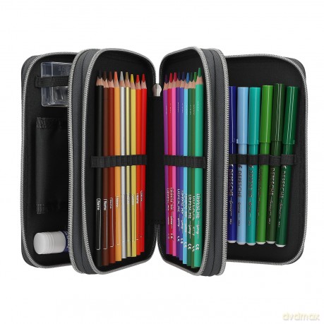 Dino World - Triple Pencil Case With LED Drone (0413981)