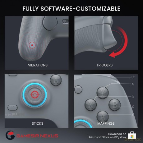 GameSir - G7 SE Multiplatform Gamepad Sporty Gray (Hall-Effect Sticks) - Gray