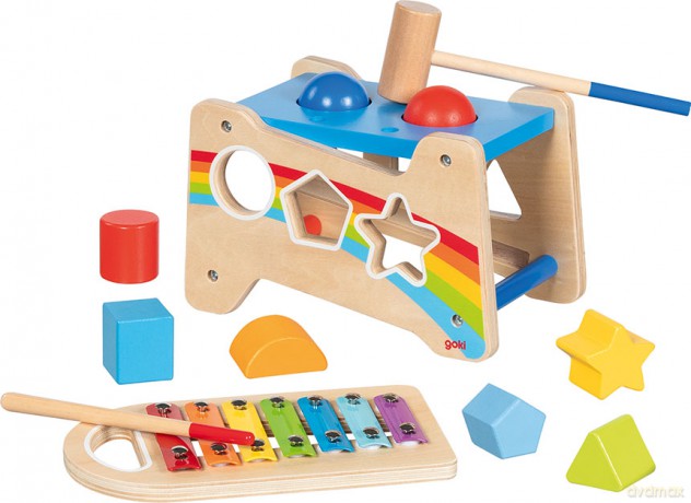 Goki - Hammer Bench with Xylophone and Sorting Function (58304)