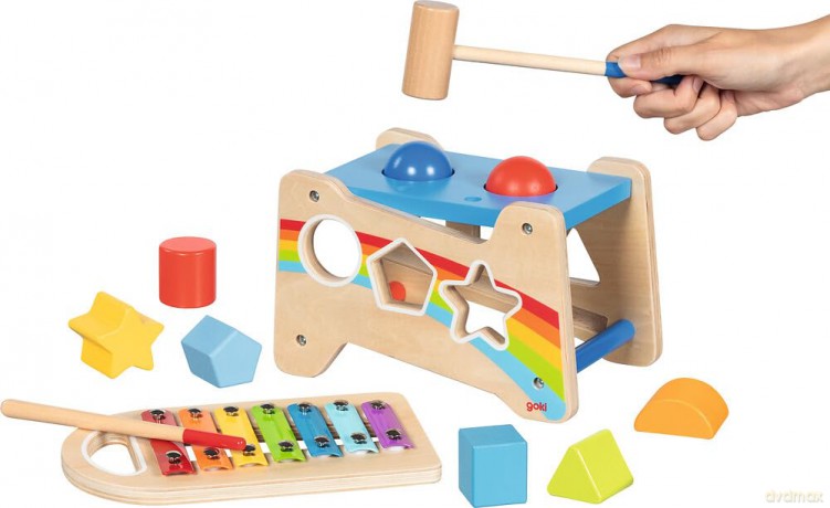 Goki - Hammer Bench with Xylophone and Sorting Function (58304)