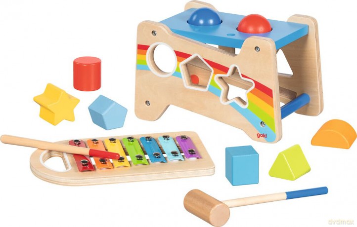 Goki - Hammer Bench with Xylophone and Sorting Function (58304)