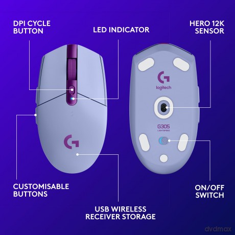 Logitech - G305 Wireless Gaming Mouse - Lilac