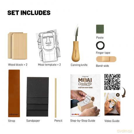 Mikamax - Moai Wood Carving Kit