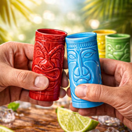 Kolorowe kieliszki tiki do shotów Mikamax - Tiki Shot Glasses