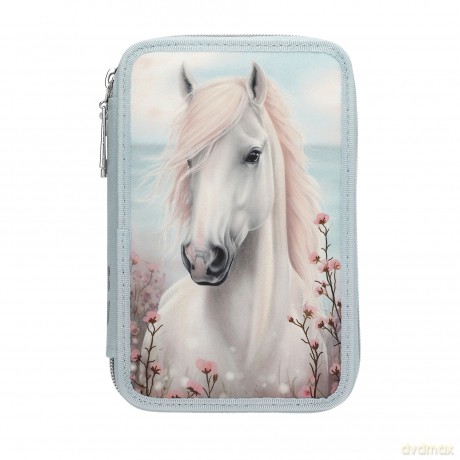 Miss Melody - Double Pencil Case - Pale Light Blue