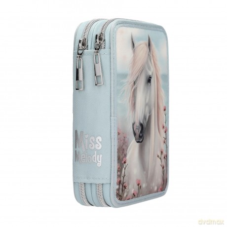 Miss Melody - Double Pencil Case - Pale Light Blue